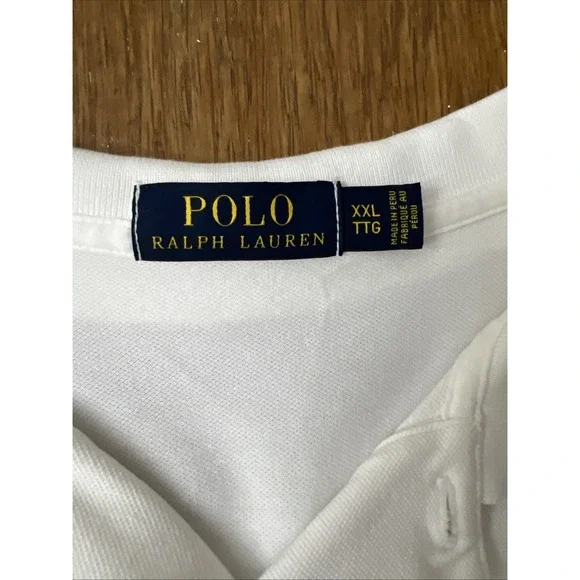 MENS POLO RALPH LAUREN SHORT SLEEVE BIG AND TALL WHITE POLO SHIRT XXL TALL - Picture 3 of 4